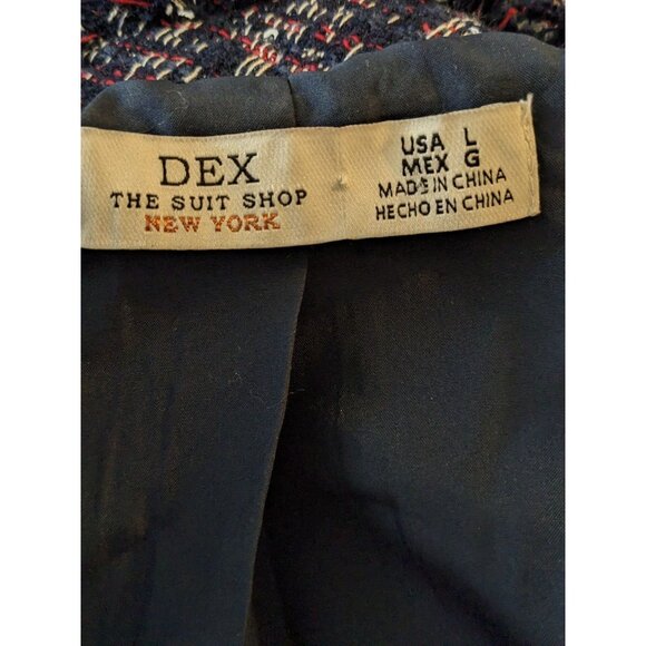 DEX The Suit Shop New York Womens L Tweed Textured Blazer Jacket Moto Classic - Picture 7 of 7